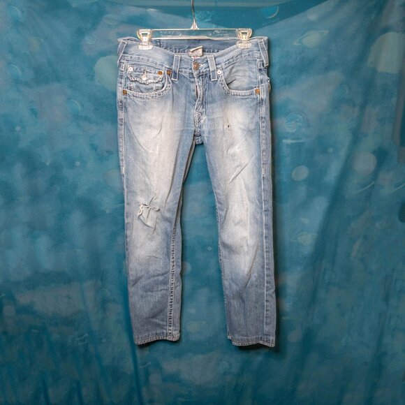 True Religion Joey Super T Bootcut h Distressed Jeans Made in USA, 31 - Picture 2 of 10